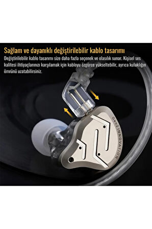 KZ ZSN Pro 2 1BA+1DD Hibrid Sahne iEM İn Ear Kulaklık Mikrofonlu