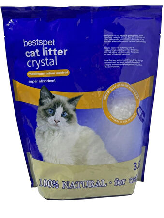 Doğal Silika Kristal Kedi Kumu 3.8 Lt X 4 Adet Tozsuz Kalın Taneli