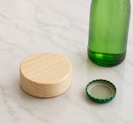 Vuud Ahşap Şişe Açacağı, Gazoz Soda Açıcı 6 cm Masif Ahşap, Doğal Ahşap Renkli