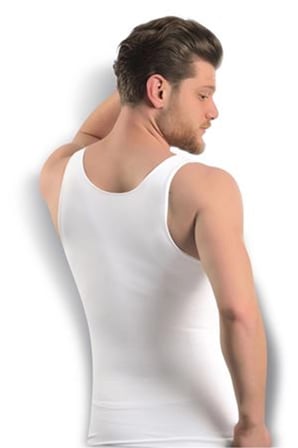 #Korse Fit Görünüm Veren Esnek Mikrofiber Kumaş Likralı Beyaz Erkek Dikişsiz Vücut Toparlayıcı Korse