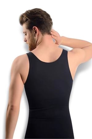 #Korse Fit Görünüm Veren Esnek Mikrofiber Kumaş Likralı Siyah Erkek Dikişsiz Vücut Toparlayıcı Korse