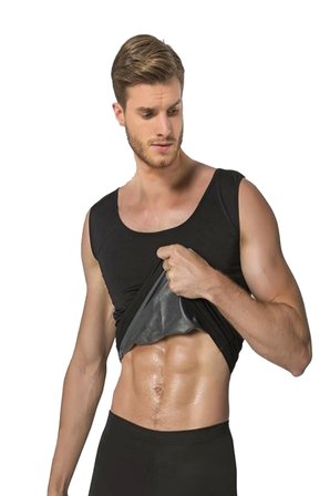 #TermalAtlet Terleten Zayıflatıcı Korseli Neopren Spor Şekillendirici Siyah Erkek Termal Sauna Atlet