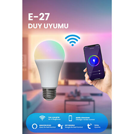 Alpsmart AS-8229 CW Akıllı Wifi Led Lamba Tuya Destekli 9W Ampül