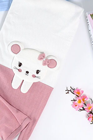 Kız Bebek Çift Katlı Natural Penye Battaniye STL6982