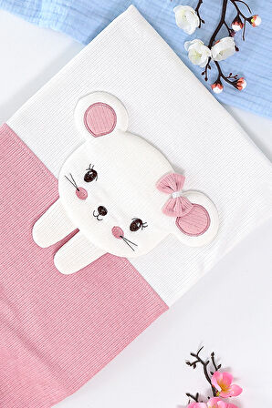 Kız Bebek Çift Katlı Natural Penye Battaniye STL6982