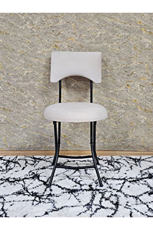 Siyah Boyalı Katlanır Tabure - Kamp Sandalyesi - Sandalye - Mutfak Taburesi - Tabure Krem Renk 36 x 80 Boyut/Ebat