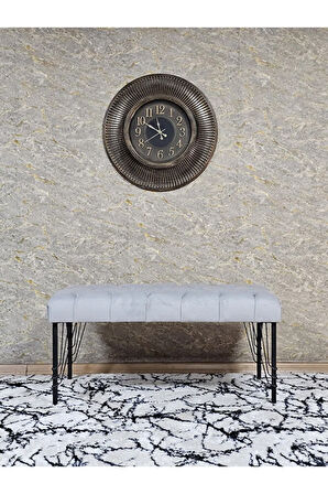 Siyah Boyalı Tel Ayaklı 90 cm Puf Bench - Puf - Bench - Kasalı Oturak - Oturak - Yatak Ucu Puf Gri Renk 90 x 41 Boyut/Ebat