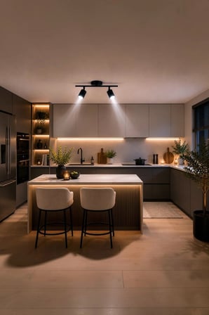Spoty 2'Li Siyah RenkliBEYAZ IŞIK Modern Tasarım Salon - Mutfak - Banyo Spot Sıralı Avize