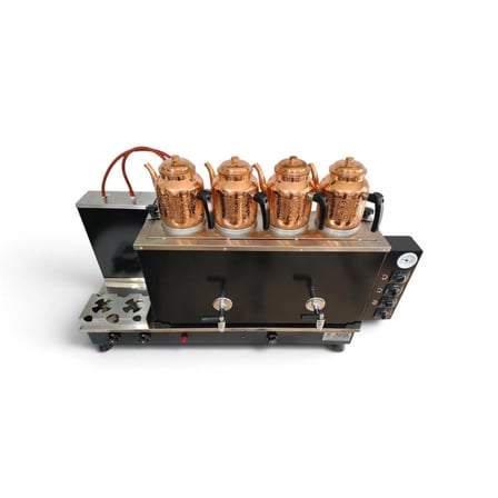 Safi̇R 4 Demli̇Kli̇ Kromat Si̇Yah Tam Otomati̇K Çay Kazani Elektri̇Kli̇ Ve Doğalgazli Ce Belgeli̇ Gazmer Açiliş Onayli Gaz Emni̇Yet Si̇Stemli̇ Venti̇Lli̇ Çay Semaveri̇