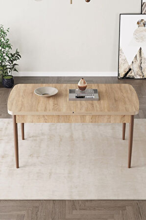 Arya Beyaz 80x132 MDF Açılabilir Yemek Masası Takımı 6  Sandalye