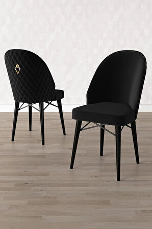 Calvin Siyah Mermer Desen 80x132 MDF Açılabilir Mutfak Masası Takımı 6  Sandalye