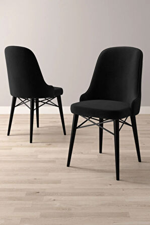 Fonza Siyah Mermer Desen 80x132 MDF Açılabilir Mutfak Masası Takımı 6  Sandalye
