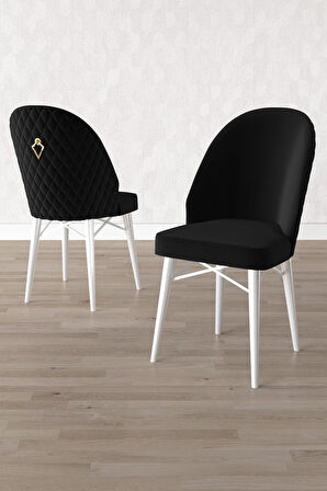 ​​​​​​​Calvin Beyaz Mermer Desen 80x132 Açılabilir Mdf Masa Yemek Odası Takımı, Mutfak Takımı 6 Adet