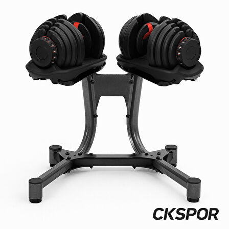 Ayarlanabilir Dambıl  Ve Stand Seti 2 x 24 Kg Ayarlanabilir  Mekanizmalı Dambıl + Dambıl Standı 