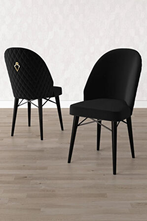 Calvin Siyah Mermer Desen 80x132 MDF Açılabilir Mutfak Masası Takımı 4  Sandalye