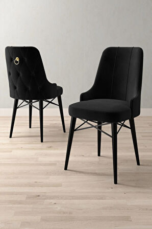 Arvela Siyah Mermer Desen 80x132 MDF Açılabilir Mutfak Masası Takımı 4  Sandalye