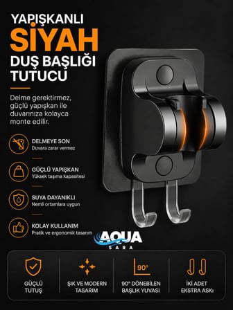 Yapışkanlı Duş Başlığı Tutucu , Ayarlanabilir Su Geçirmez Yapışkanlı Mafsal Chrome Tepe Duş Sistemleri