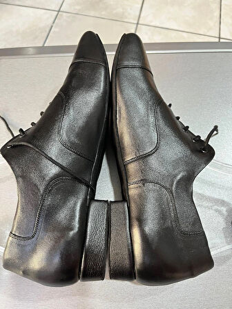 SİYAH GERÇEK DERİ YENİ KALIP MASKARATLI ÇARIKMODEL 1 CM TOPUKLU ERKEK TANGO DANS VE SALON AYAKKABISI