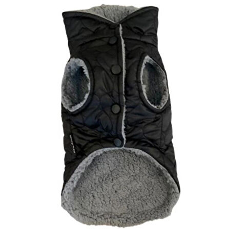 Gedyco Siyah Kapitone İçi Peluşlu Küçük Irk Köpek Yeleği