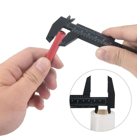 Hassas Plastik Kumpas 150mm - Çift Skalalı (mm/inç) Verniyeli Ölçü Aleti