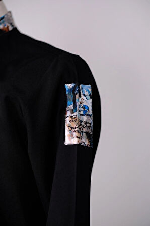 Aşçı Ceketi ithal Kumaş Desenli Unisex Çıtçıtlı Uzun Kollu Chef Aşçı Mutfak Ceketi