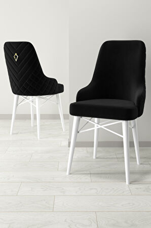 Mazaka Beyaz 80x132 Açılabilir Mdf Masa Yemek Odası Takımı, Mutfak Takımı 4 Adet Sandalye