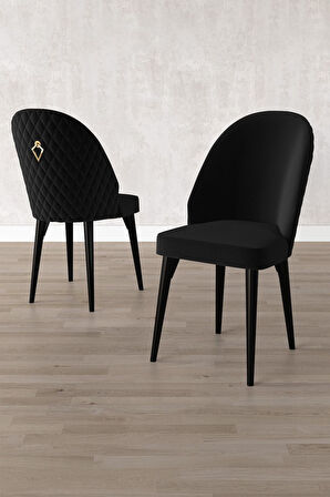Milas Siyah Mermer Desen 80x132 Açılabilir Mdf Masa Yemek Odası Takımı,Mutfak Takımı 4 Sandalye, 1 B