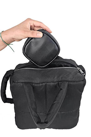 Çanta İçi Organizer Mini Makyaj Çantası - Mini Kozmetik Çantası - Siyah