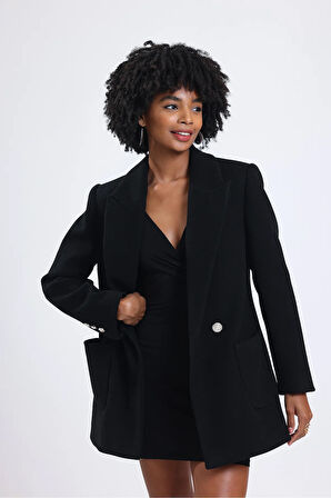 FemiChic Siyaj Oversize Düğmeli Ceket