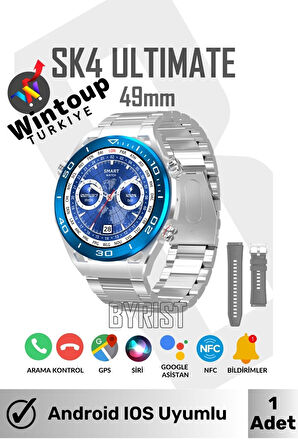 Xiaomi&Huawei&Samsung Uyumlu Classic 49mm 1.45' Tam Ekran Gps/nfc/sesli Asistan Wat