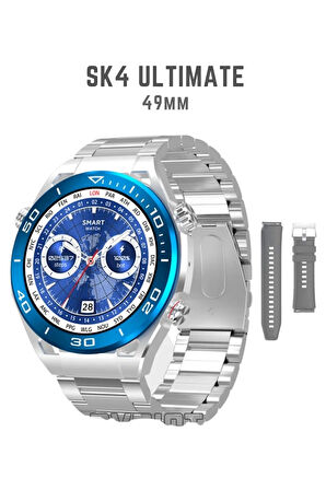 SK 4 Ultimate Amoled Ekran 49 Mm 1.62 Inch BT Call/Bildirim/NFC/GPSAkıllı Saat 2 Strap