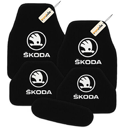 Siyah Renk Skoda Halı Paspas Seti – Araca Özel Kesim, Dayanıklı ve Şık Oto Paspas Takımı