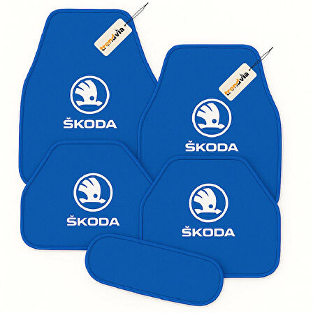 Mavi Renk Skoda Halı Paspas Seti – Araca Özel Kesim, Dayanıklı ve Şık Oto Paspas Takımı