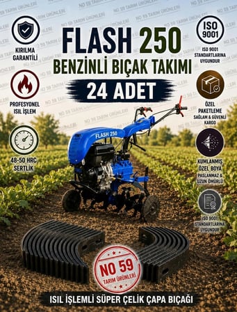 Flash 250 7hp Benzinli Çapa Bıçağı 24 Adet
