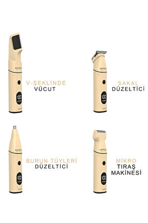 Supreme Trimmer Multigroomer 3.0 Islak/Kuru 14 Parça Erkek Tıraş Makinesi Seti – Burun Kulak Sakal Saç Bakımı