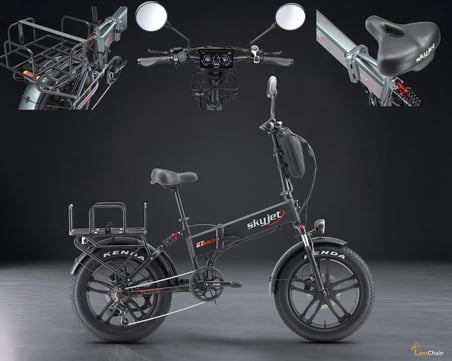 SKYJET GTIII PRO ELEKTRİKLİ BİSİKLET AYNA VE ÇANTA HEDİYELİ