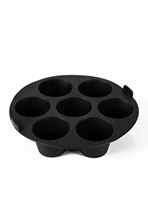 2'li Silikon Airfryer Muffin Kek Kalıbı, Bpa Free, Siyah