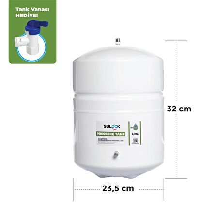 Su Arıtma Cihazı Tankı - Vana Dahil-ntibakteriyel-3,2 galon -12 Litre