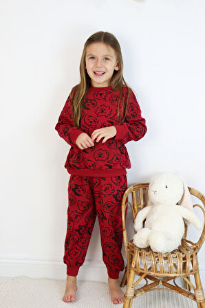 Kız-Erkek (Unisex) Çocuk İnterlok Kumaş Orta Kalınlıkta Nakışlı-Baskılı Örme Basic Eşofman Takımı
