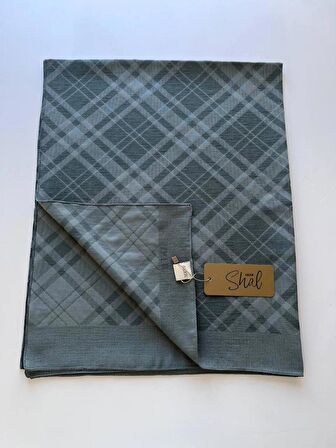 Mint Yeşili Aker  Ekose Şal 953