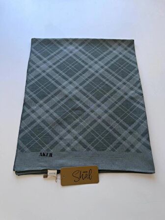 Mint Yeşili Aker  Ekose Şal 953