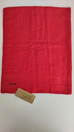 Kırmızı Aker Kraş Şal 