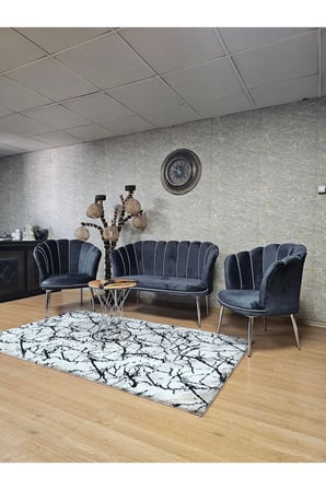 Papatya Çay Seti Koltuk Takımı Krom Sivriltme Ayak, Balkon, Salon, Ofis, Cafe Koltuk Takımı