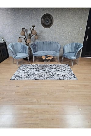 Krom  Kaplama  Tel Ayak Papatya Çay Seti Koltuk Takımı , Balkon, Salon, Ofis, Cafe Koltuk Takımı