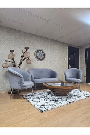 TEDDY Takım Krom Kaplama Sivriltme Ayak Çay Seti Koltuk - Berjer , Balkon, Salon, Ofis