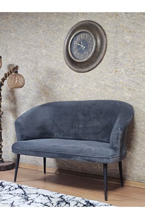 İkili TEDDY Siyah Boyalı Sivriltme Ayak Çay Seti Koltuk İkili Berjer , Balkon, Salon, Ofis
