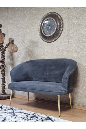İkili TEDDY Gold Kaplama Sivriltme Ayak Çay Seti Koltuk İkili Berjer , Balkon, Salon, Ofis