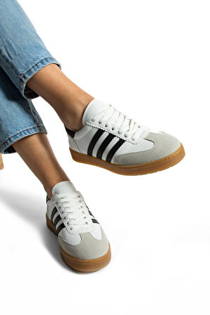  Kadın Kontrast Parçalı Rahat Spor Ayakkabı Kadın Sneakers