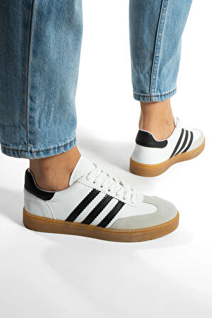  Kadın Kontrast Parçalı Rahat Spor Ayakkabı Kadın Sneakers