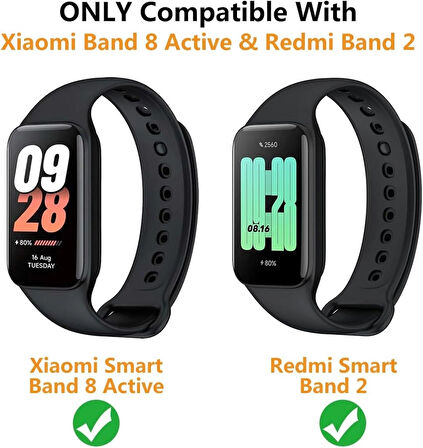 Xiaomi Mi Band 8 Active / Redmi Smart Band 2 Uyumlu Şeffaf Silikon Kasa ve Ekran Koruyucu